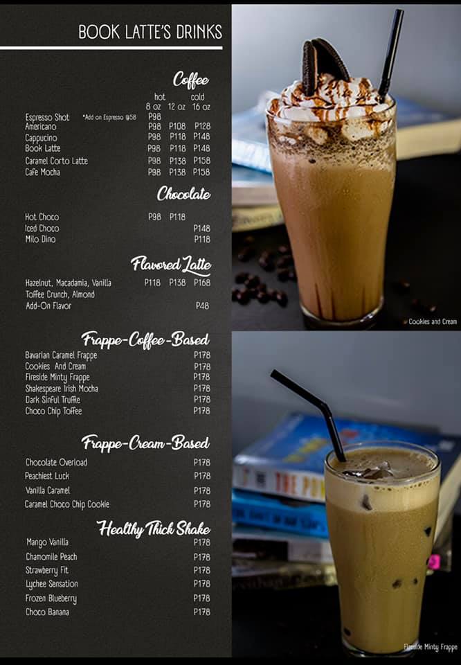 book latte drinks