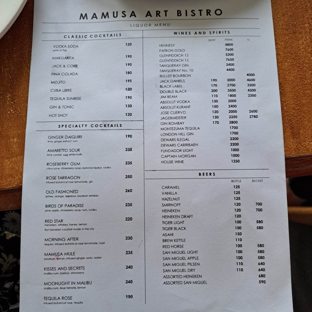 mamusa menu