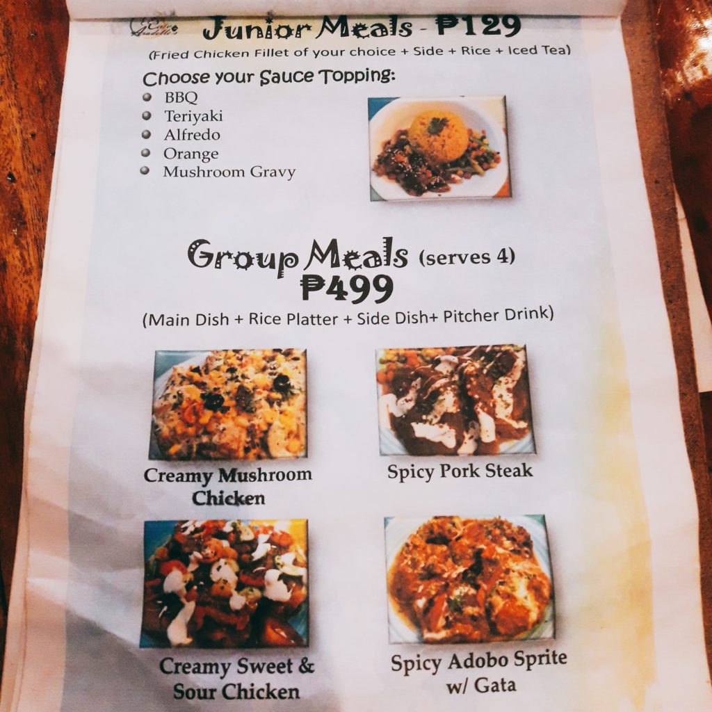 cafe aradelle's menu junior meals