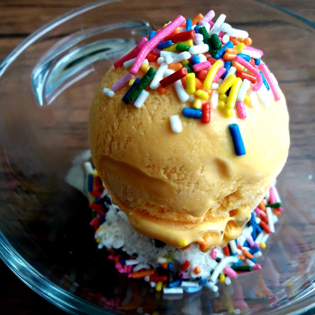 ice cream with candy sprinkles