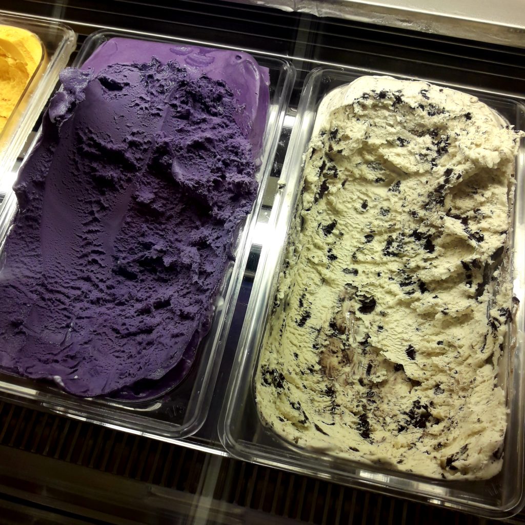 ube and cookies and cream