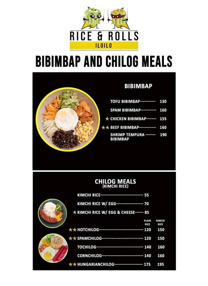 rice and rolls bibimbap