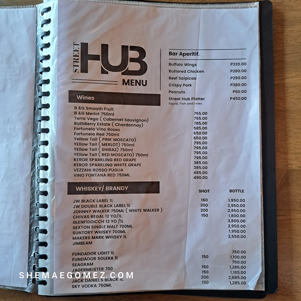 street hub menu