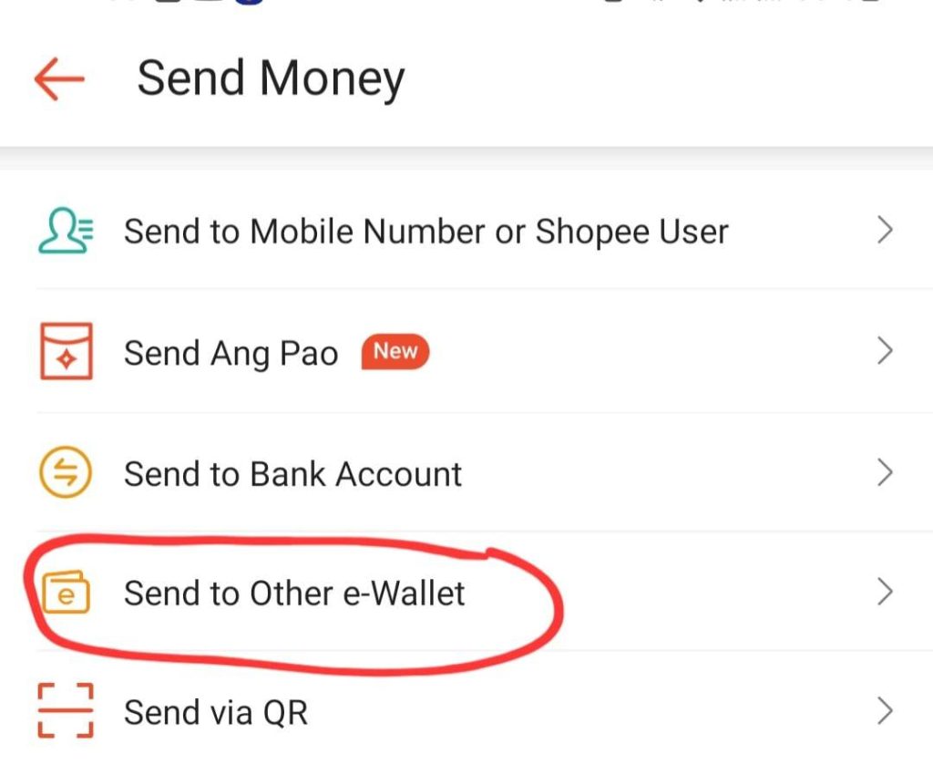 Send to Other e-Wallet