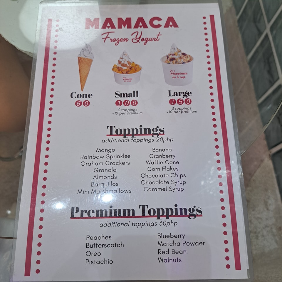 mamaca menu