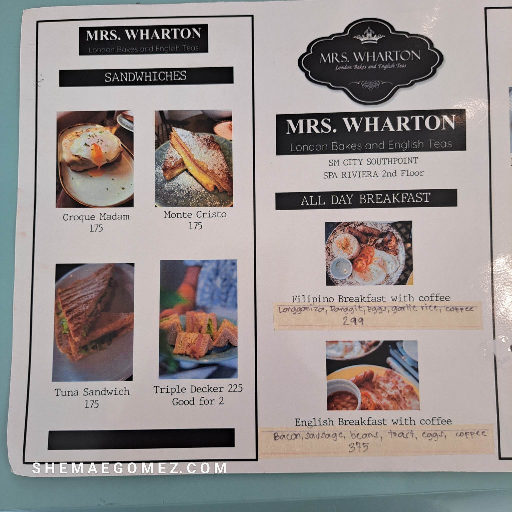 mrs wharton menu 2
