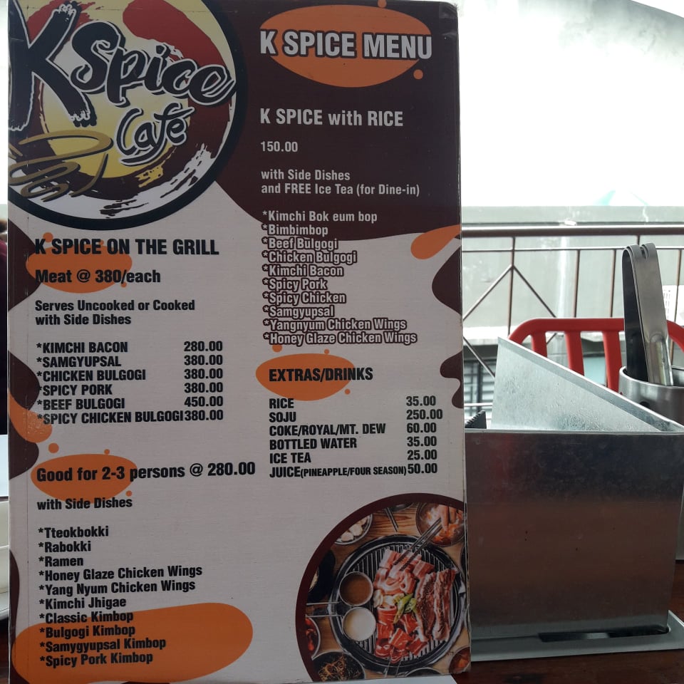 k spice menu updated