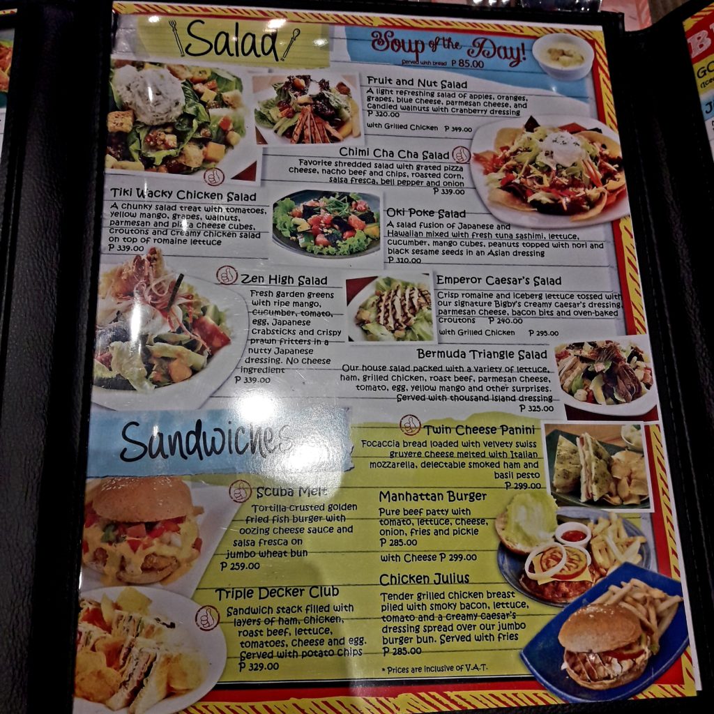 Bigby’s Cafe and Restaurant Menu Salad