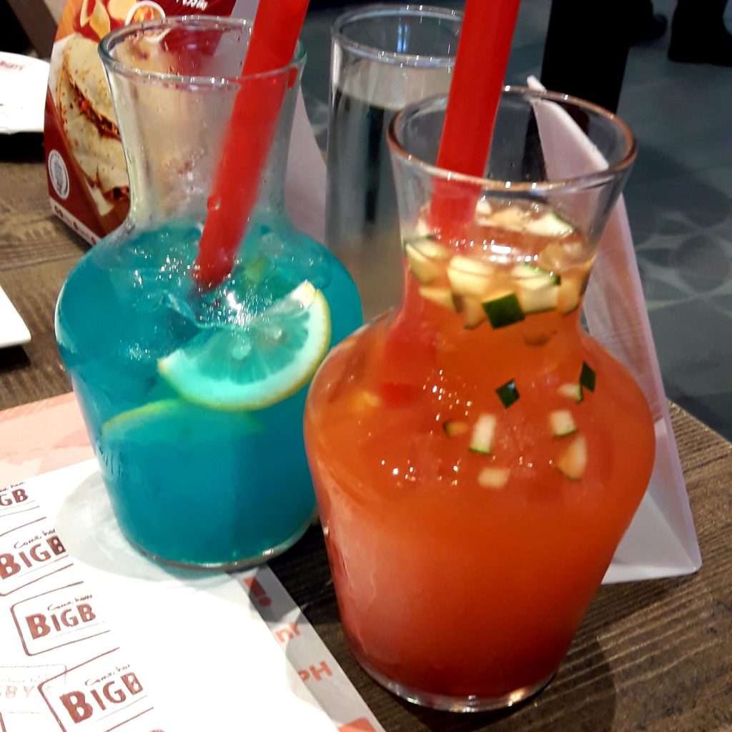 thirst quenchers – Blu Lemonade and Sunset Splash
