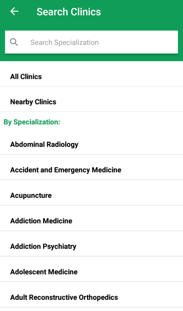 Clinic Search Med Plus App