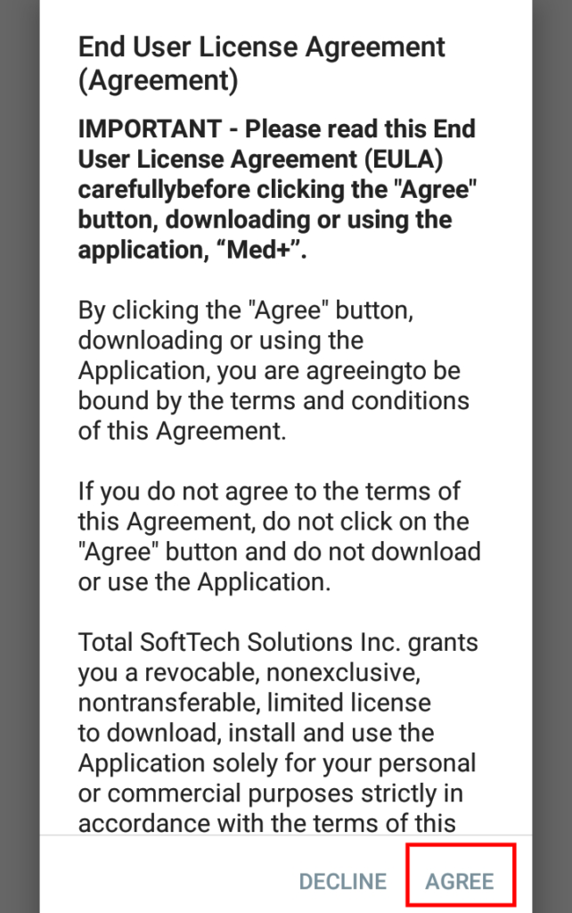 med plus app user agreement