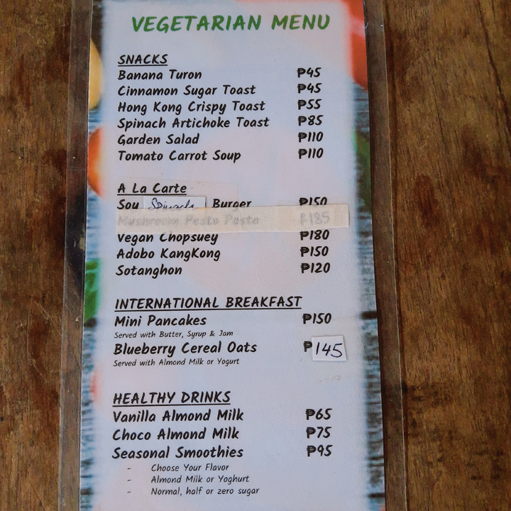 ls cafe vegetarian menu