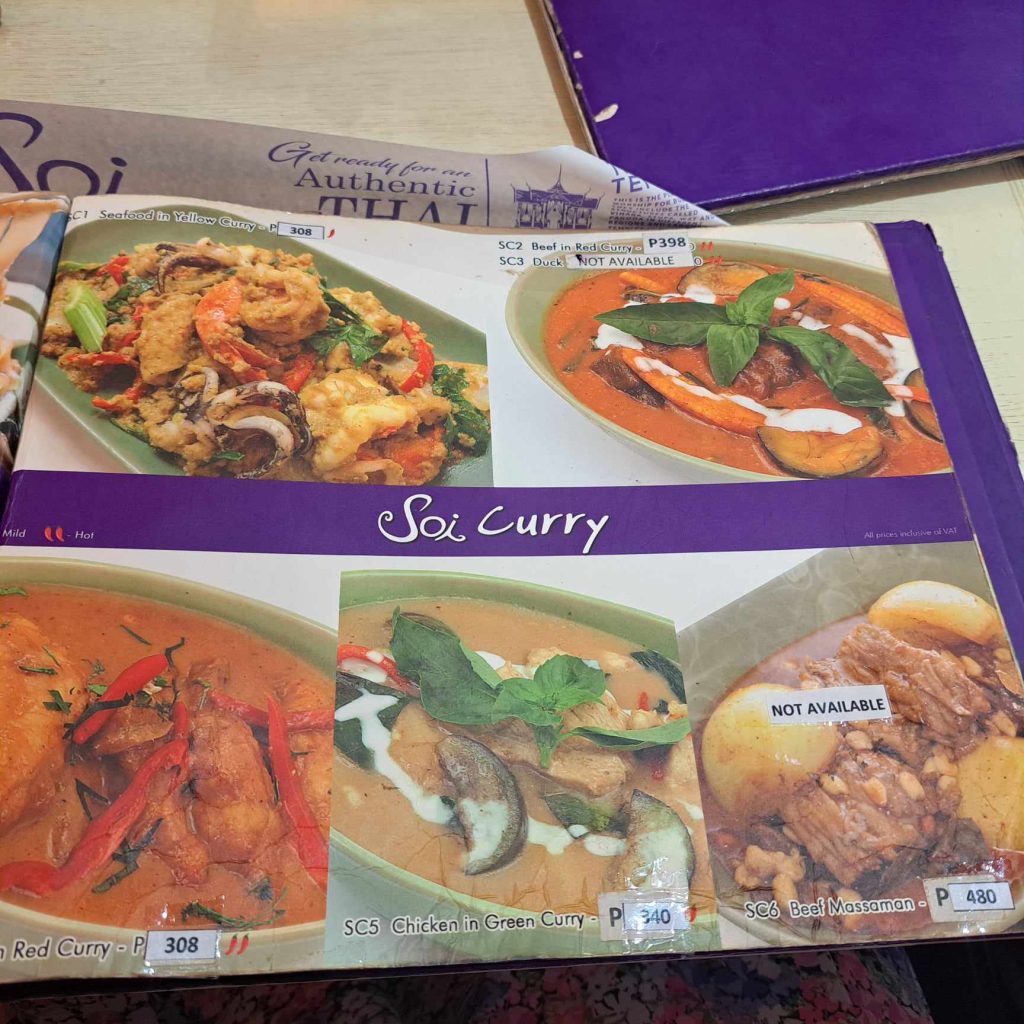 soi menu curry