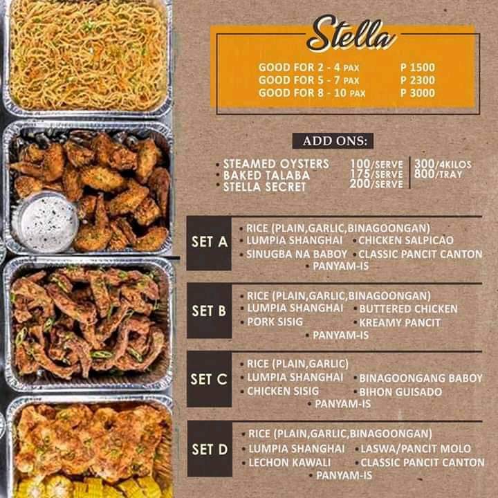 Stella menu