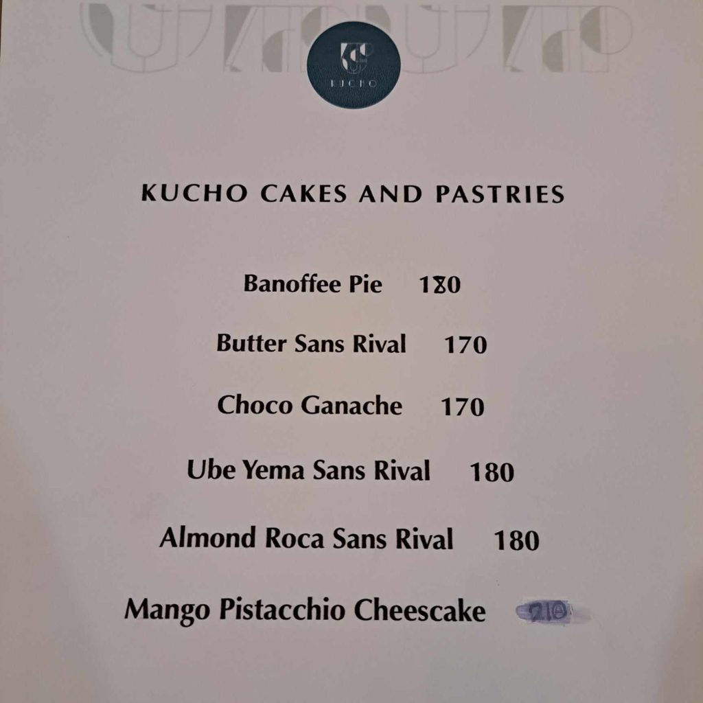 kucho menu