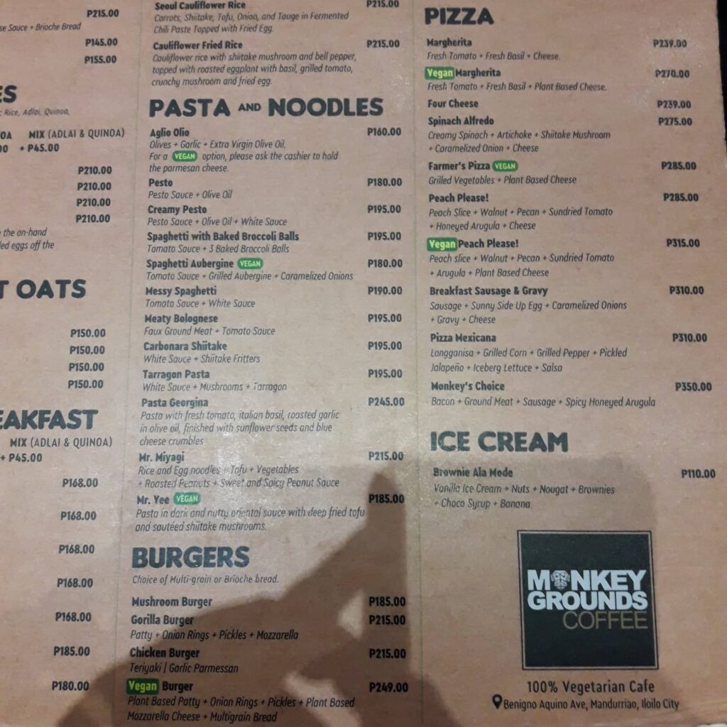 monkey grounds menu