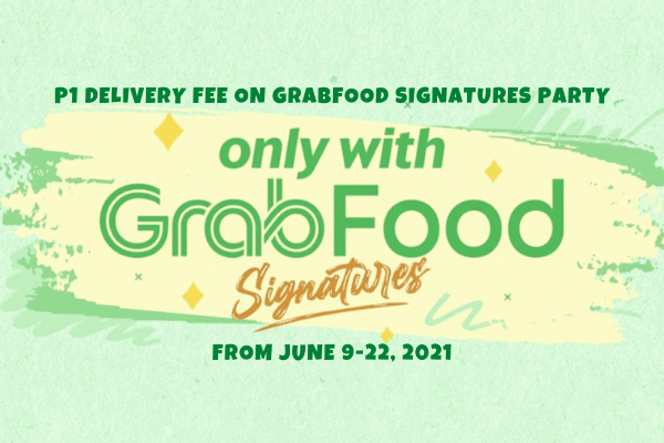 GrabFood Signatures Promo: P1 Delivery Fee in Iloilo