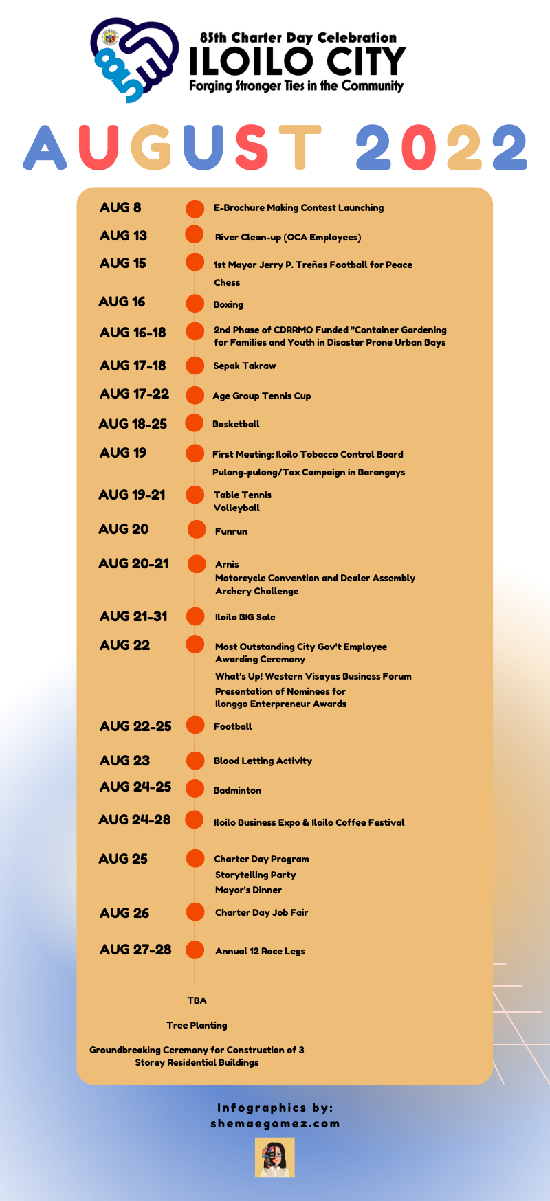 Iloilo City 85th Charter Schedule of Activities
