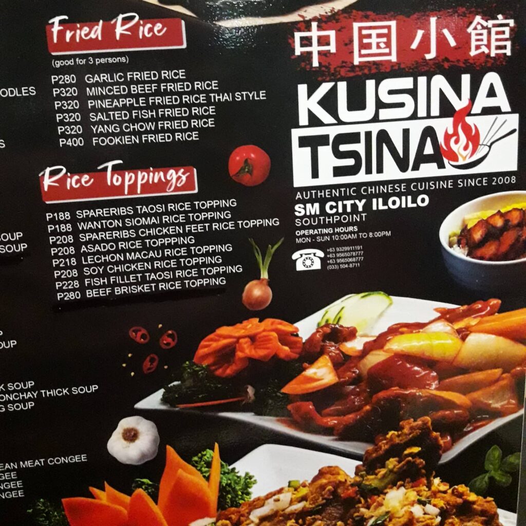 kusina tsina menu