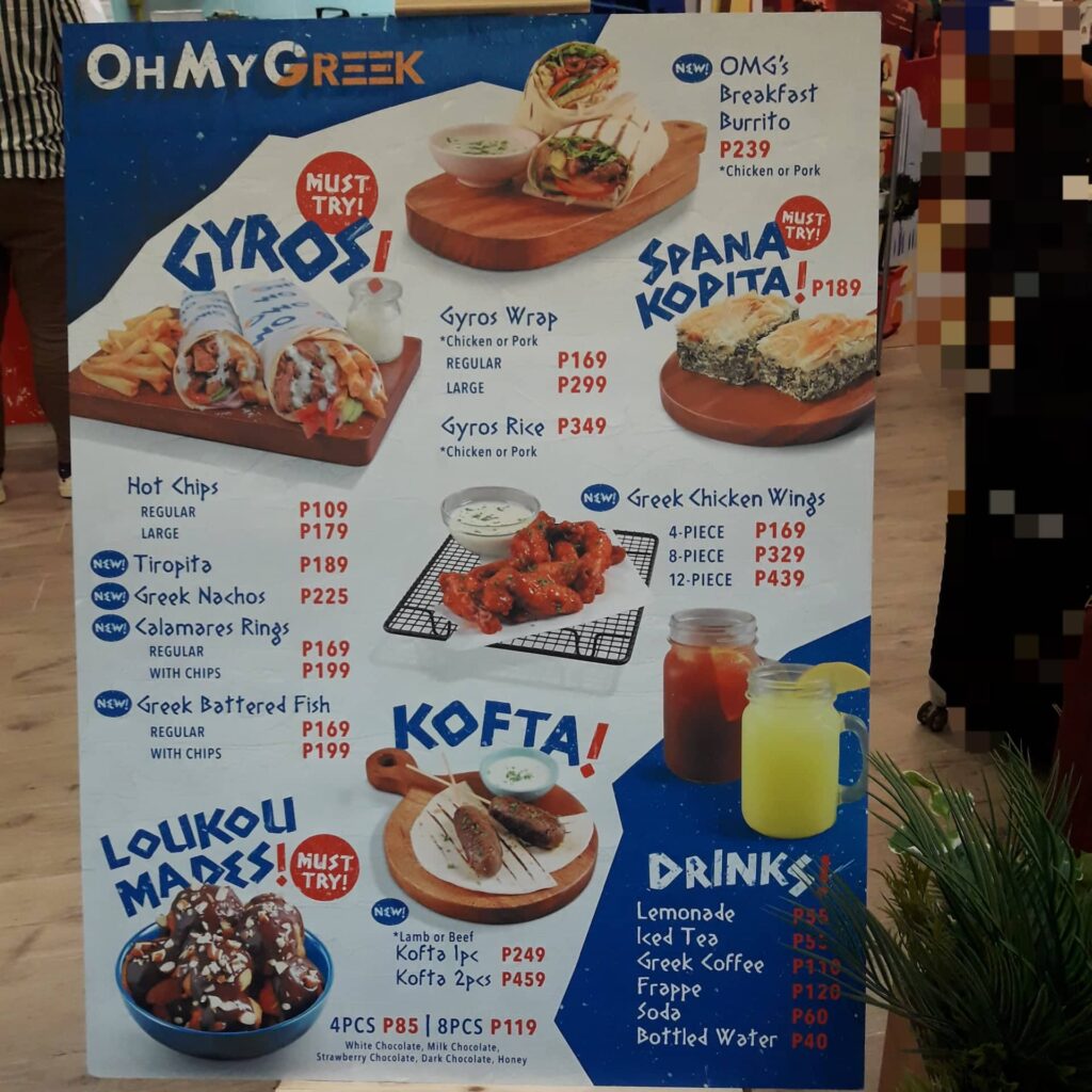 oh my greek menu