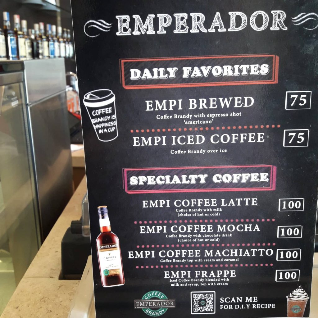 coffee emperador menu