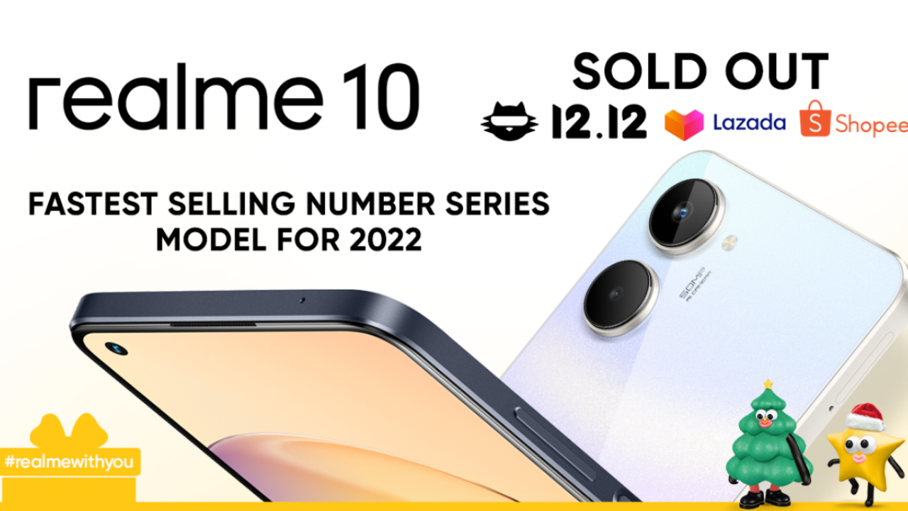 realme 10 Achieves Sold-Out Records on Both Shopee and Lazada during the 12.12 Sale