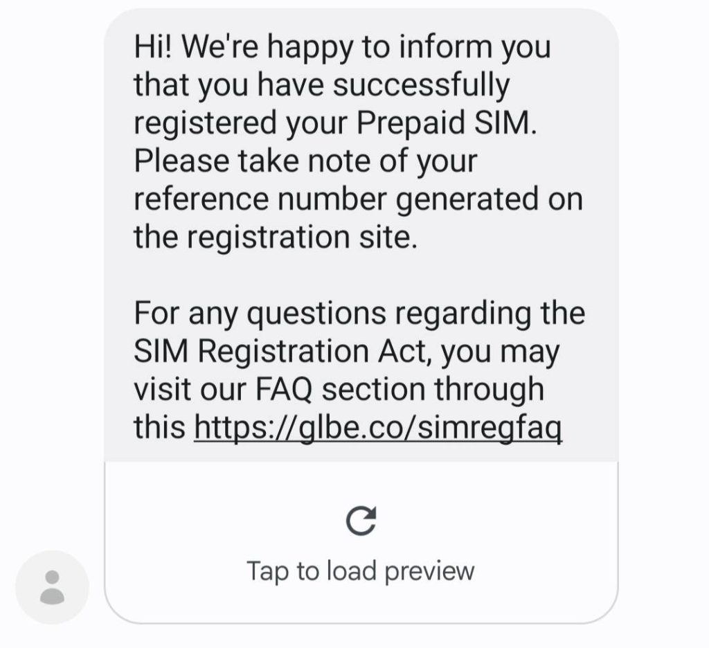 text confirmation