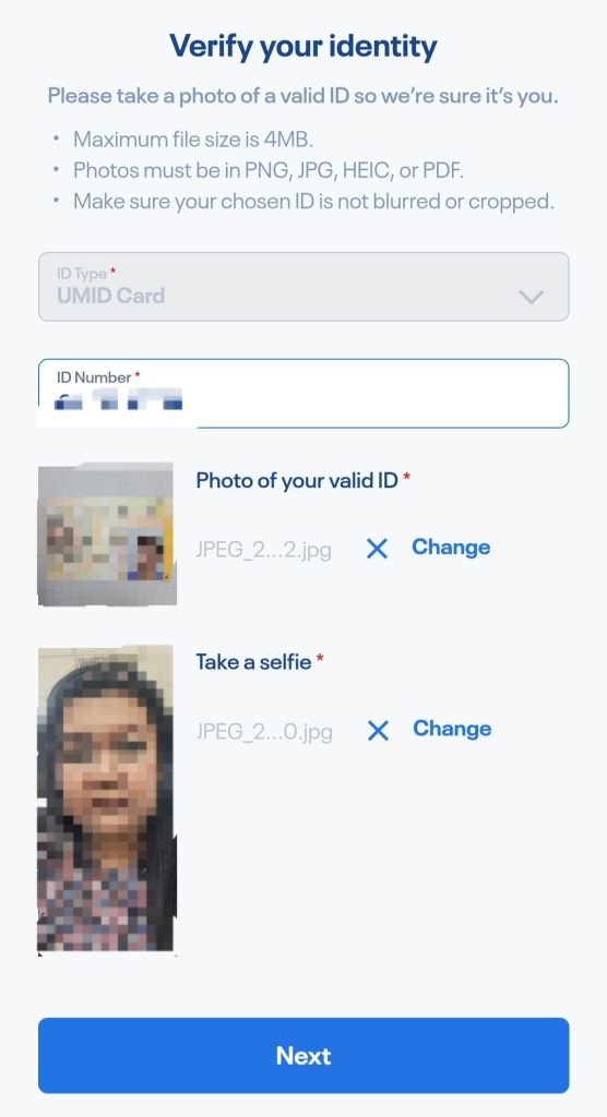 upload your ID