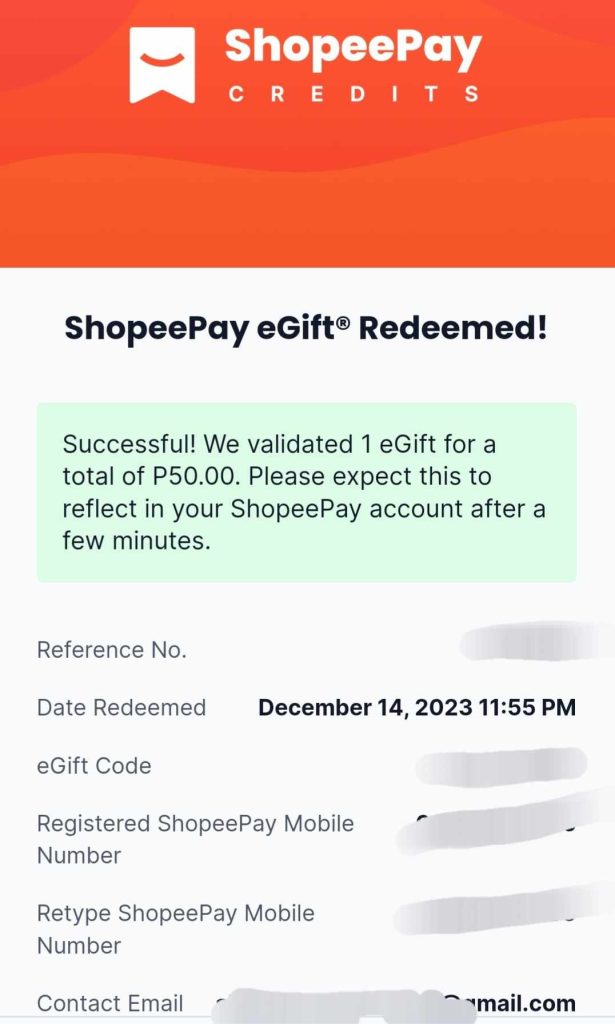 All that is left to do is to check you Shopee Pay credits if it got updated.