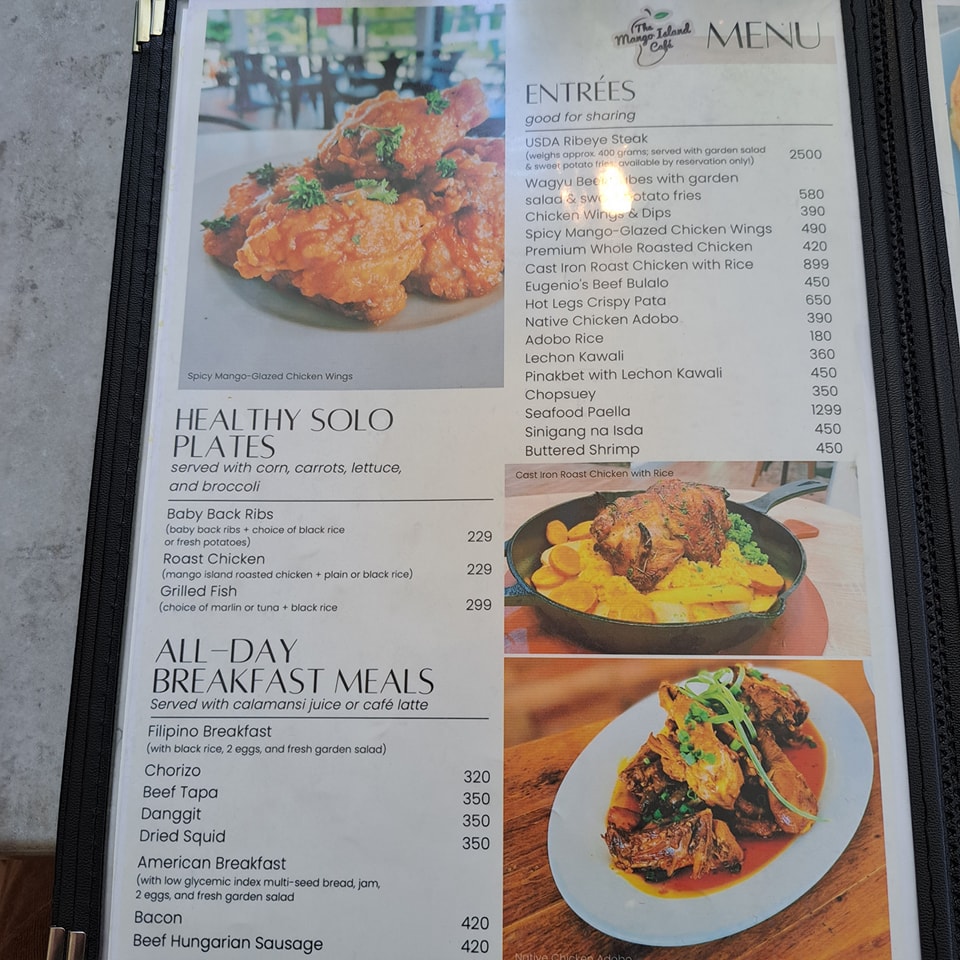 The Mango Island Cafe menu meals