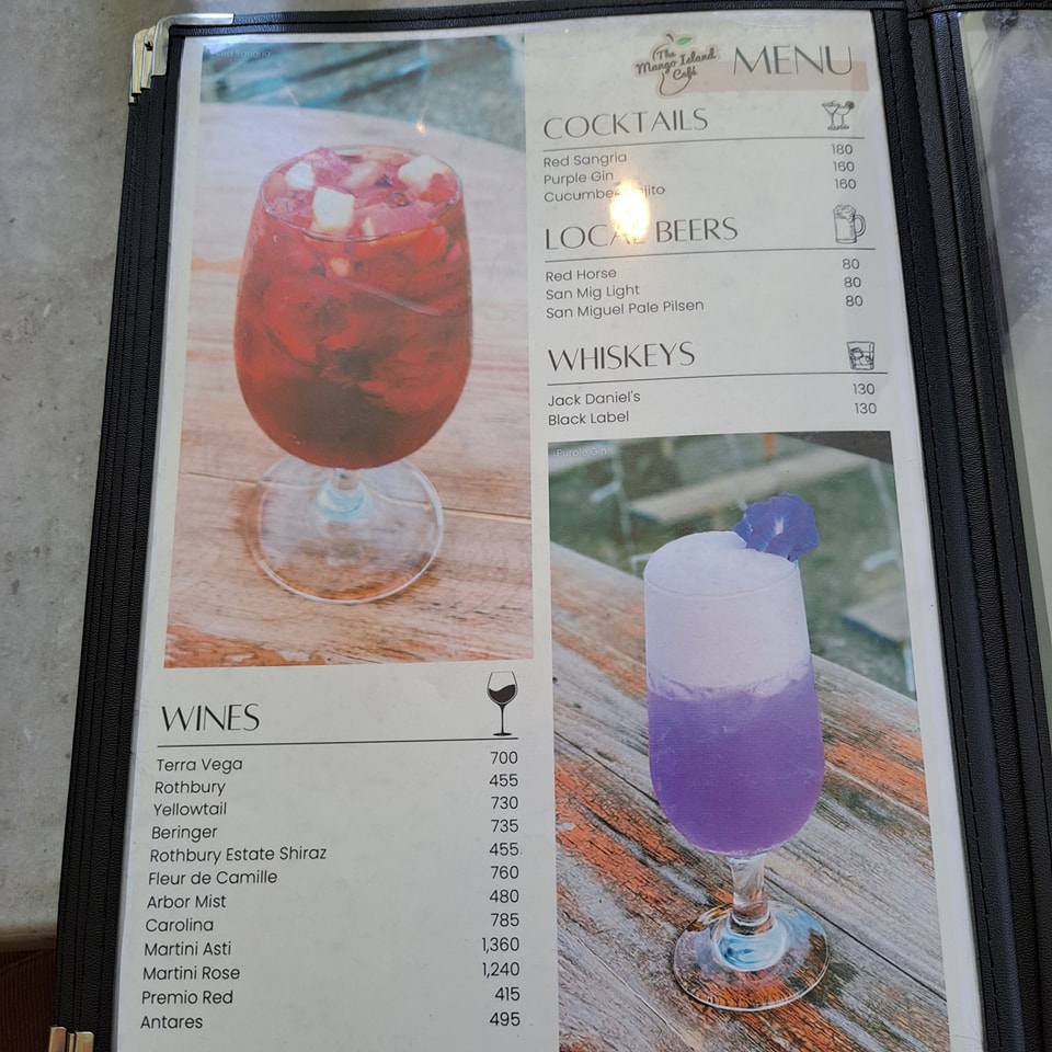 The Mango Island Cafe menu wine