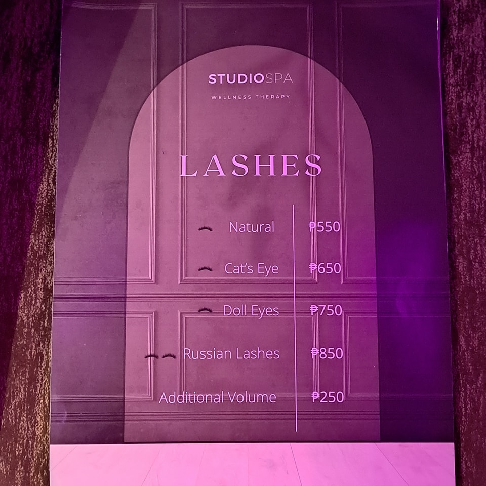 studio spa lashes rate