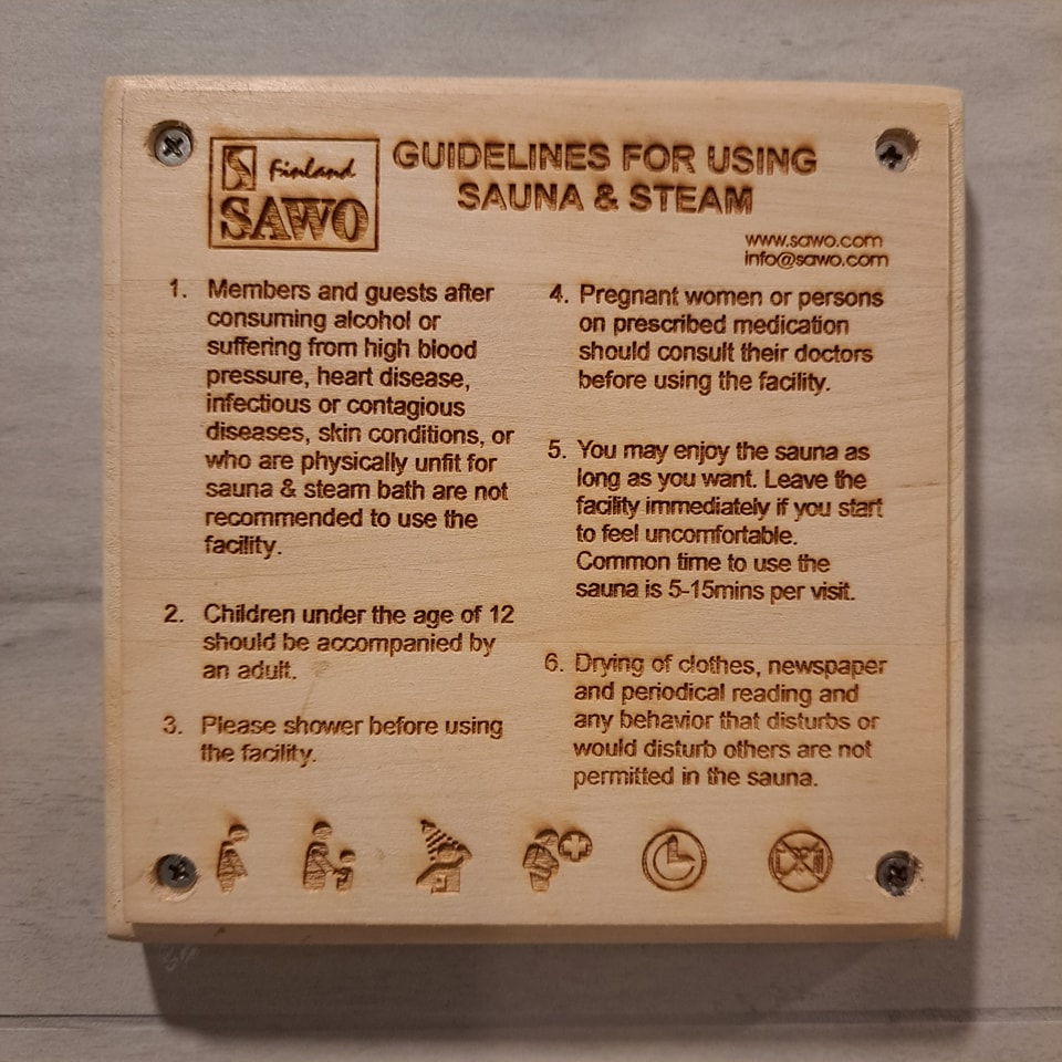 studio spa sauna guidelines