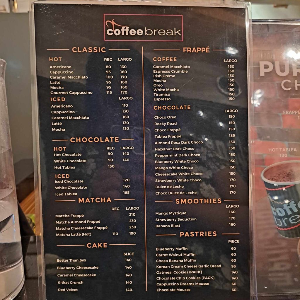 Coffeebreak Menu