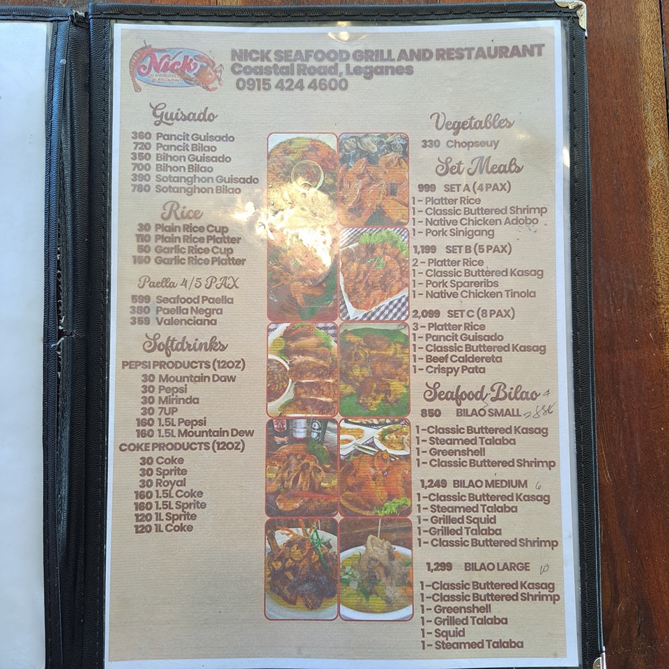 Nick Seafood Grill and Restaurant Menu 2