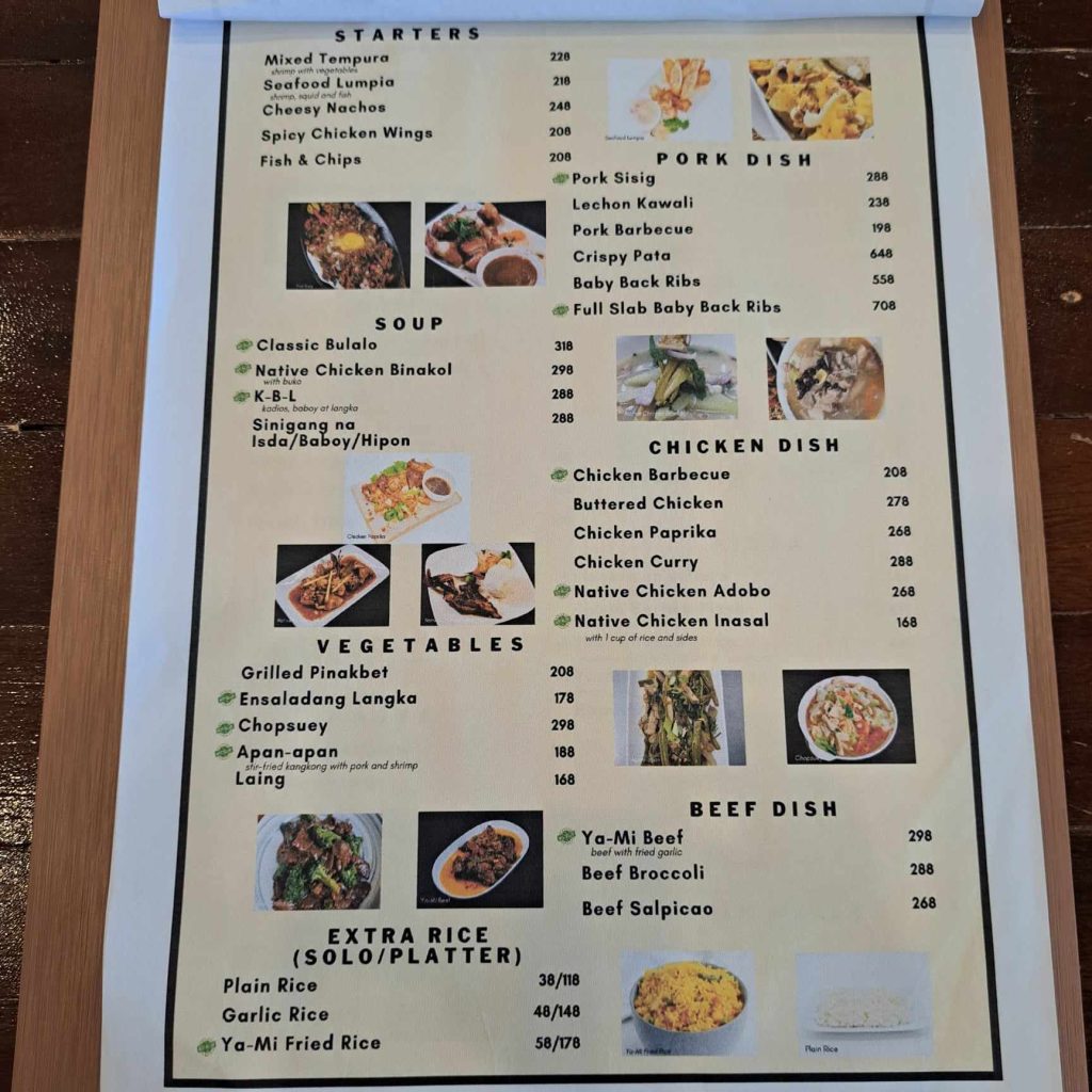 Ya-Mi Menu