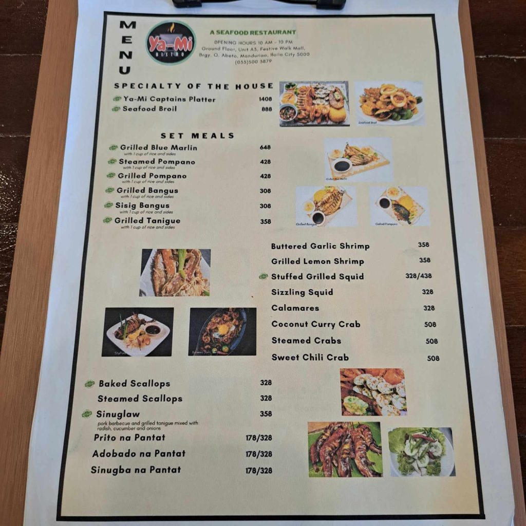 Ya-Mi Menu