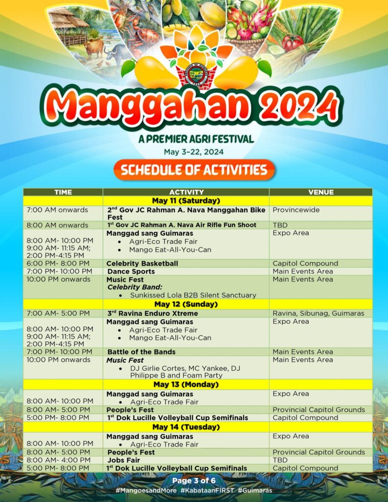 Manggahan 2024 Schedule
