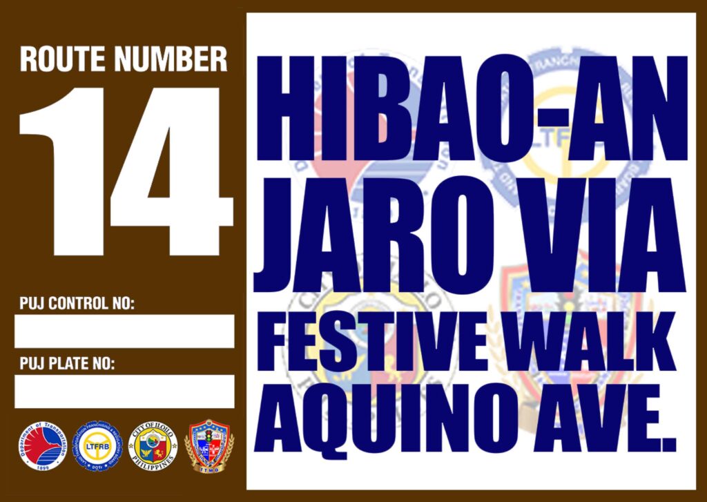 ROUTE 14 HIBAO-AN TO JARO VIA B. AQUINO AVE. FESTIVE LOOP