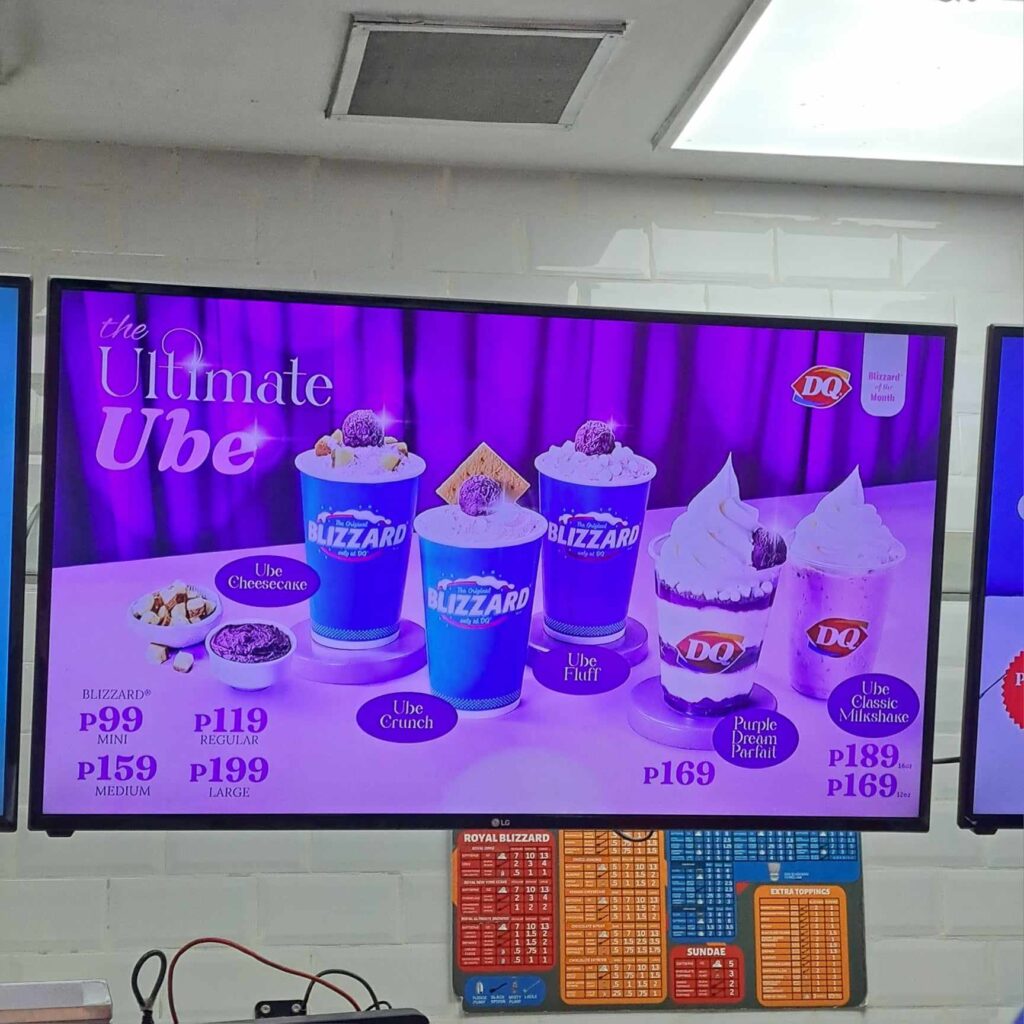 Dairy Queen menu