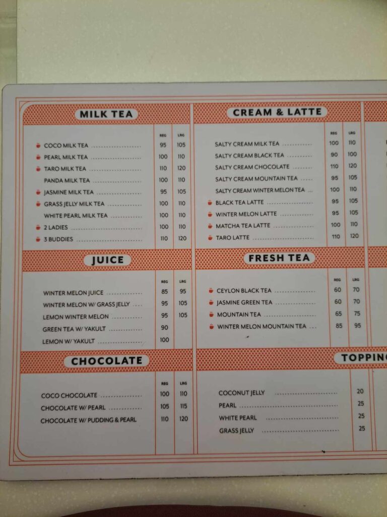 coco menu