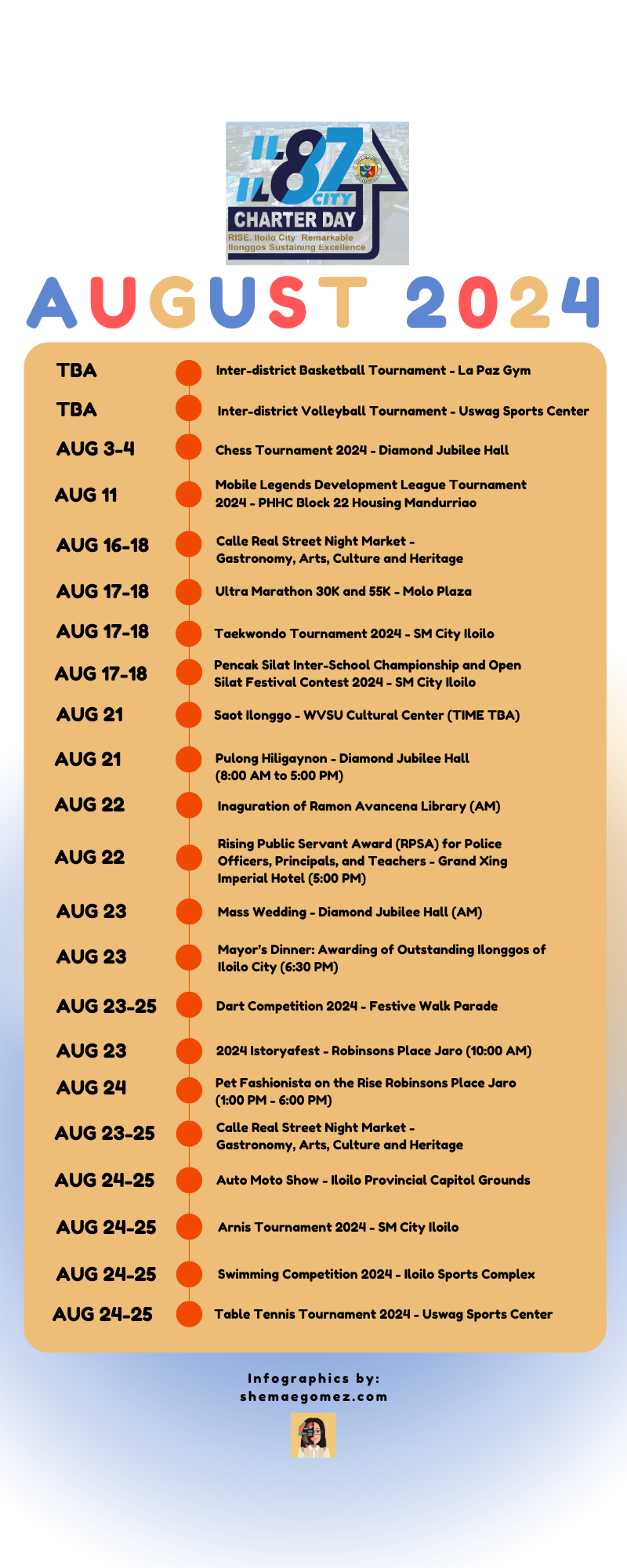 Iloilo City Charter Day Calendar of Events