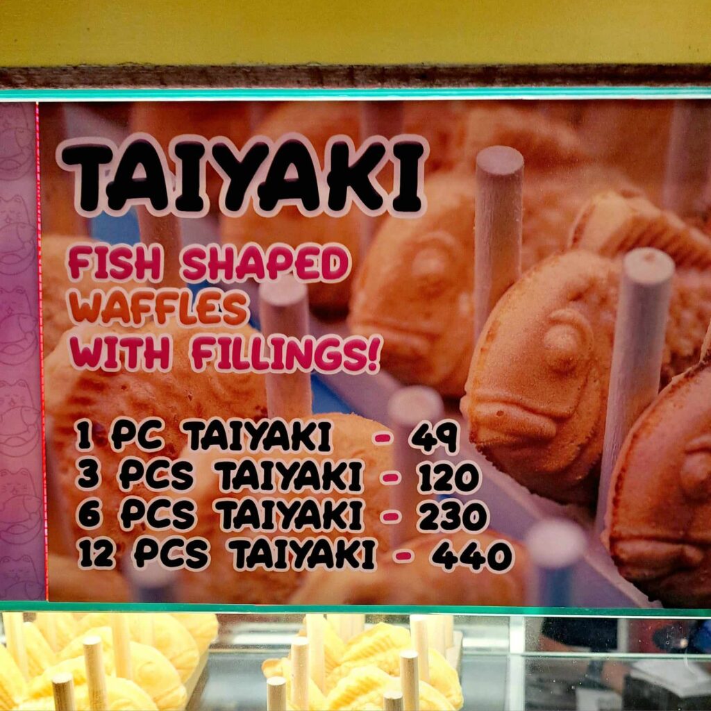 Fluffy Fish Taiyaki Menu