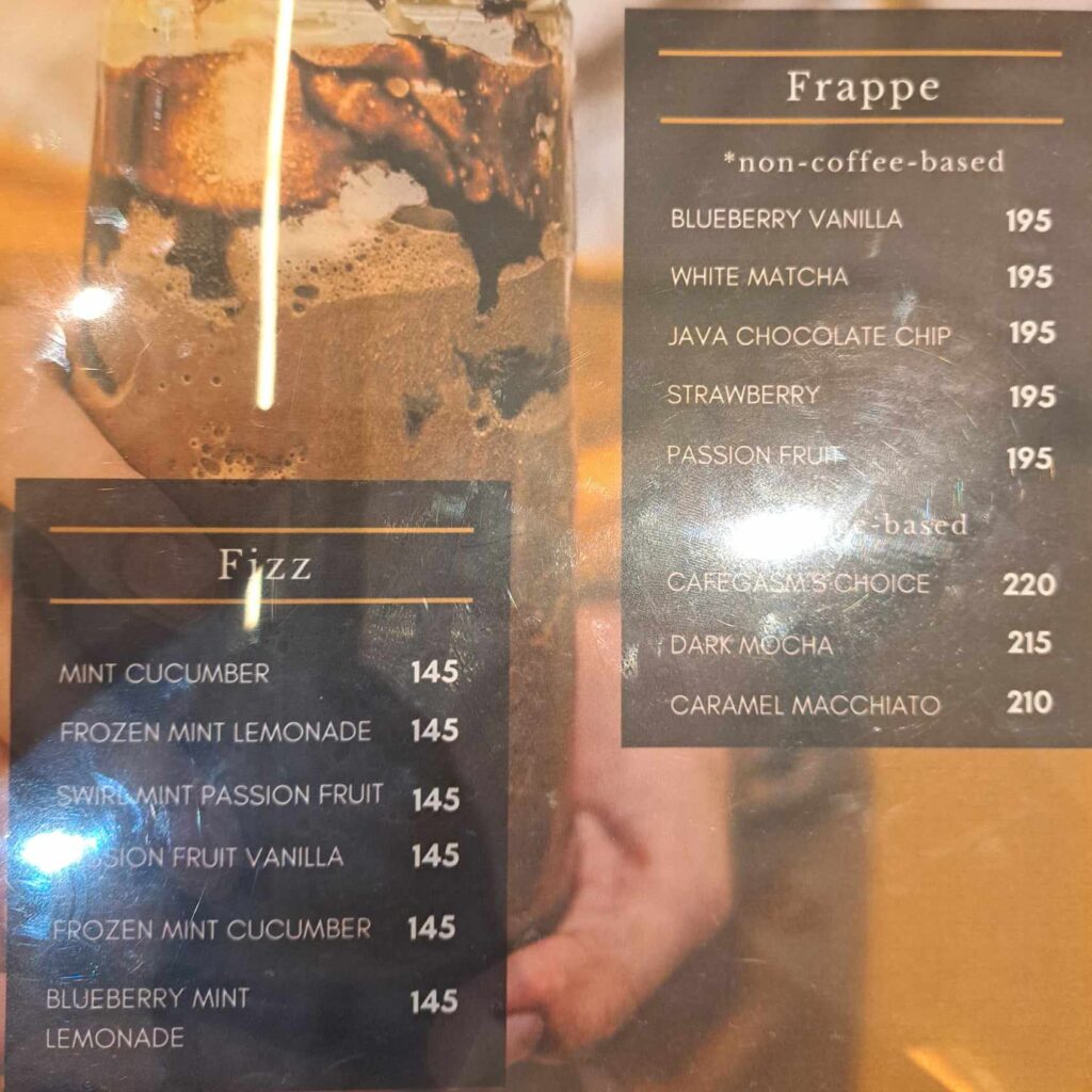 cafegasm menu