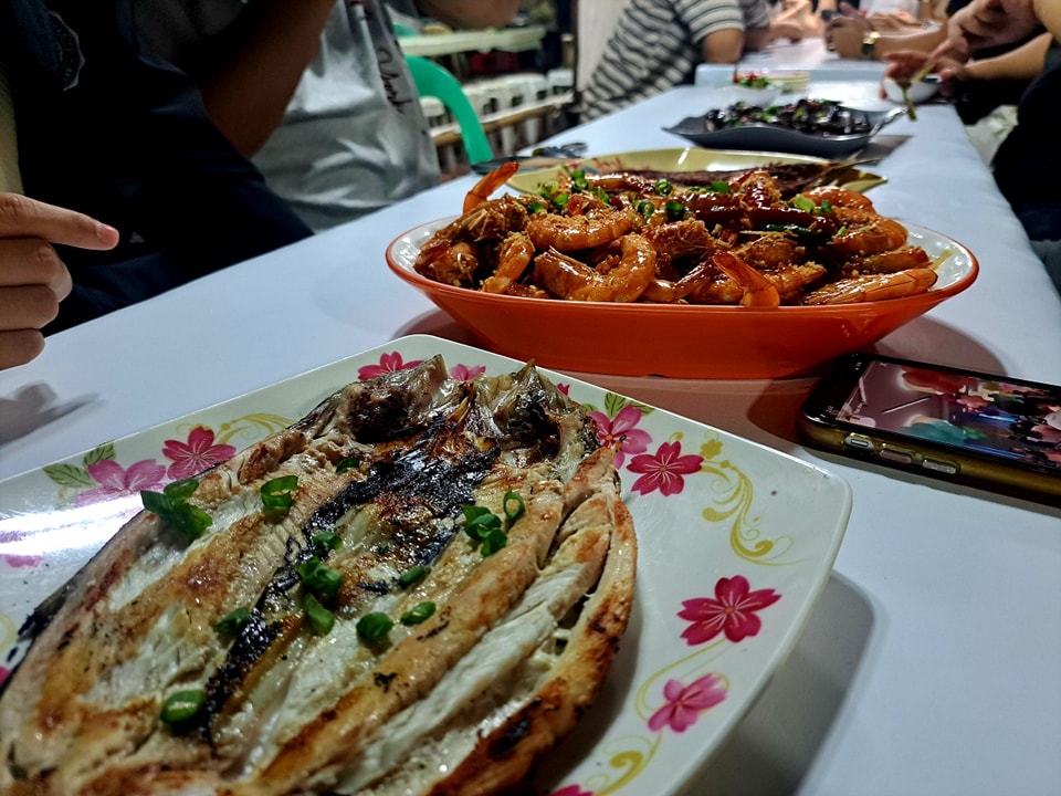 grilled bangus and shrimp