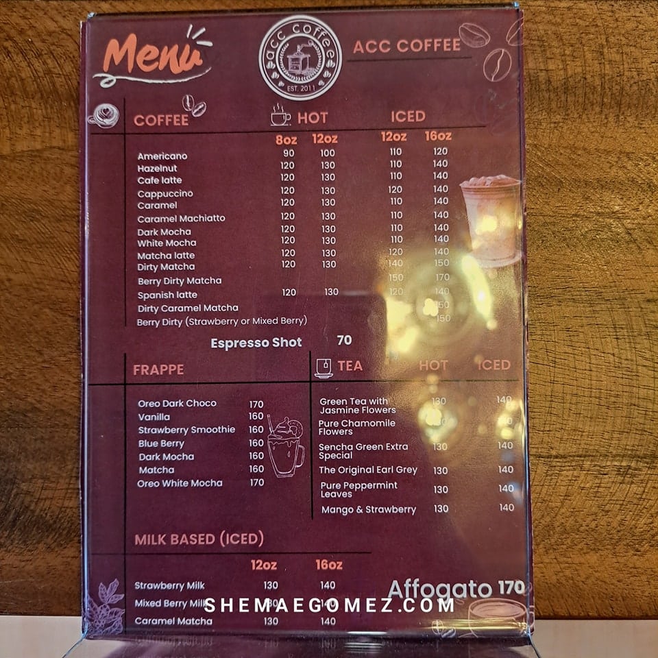 ACC Coffee & Crêpe Menu