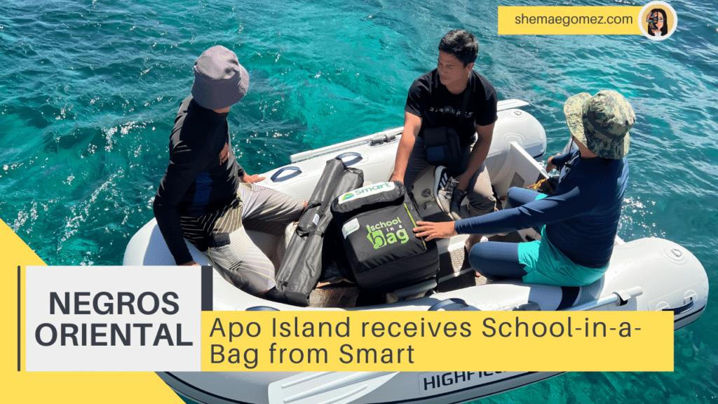 Apo Island receives School-in-a-Bag from Smart