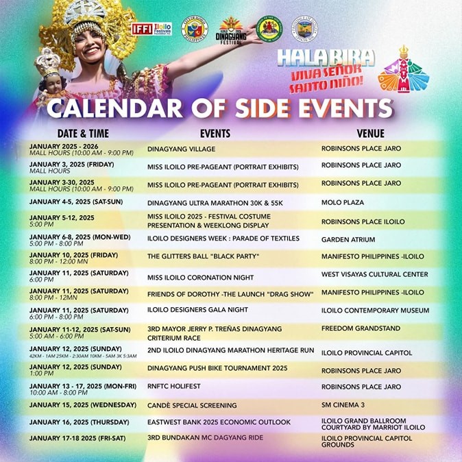 Dinagyang Festival 2025 Side Events Schedule of Activities 1