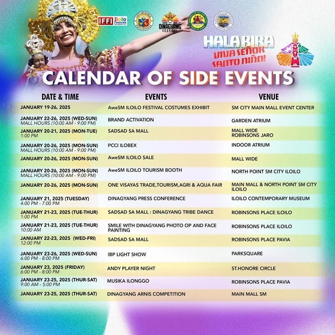 Dinagyang Festival 2025 Side Events Schedule of Activities 3